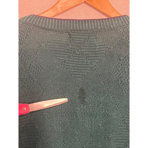 Isle Of Cotton L Green Cardigan Sweater Embroidered Golf Clubs USA Grandpa VTG - Picture 10 of 16
